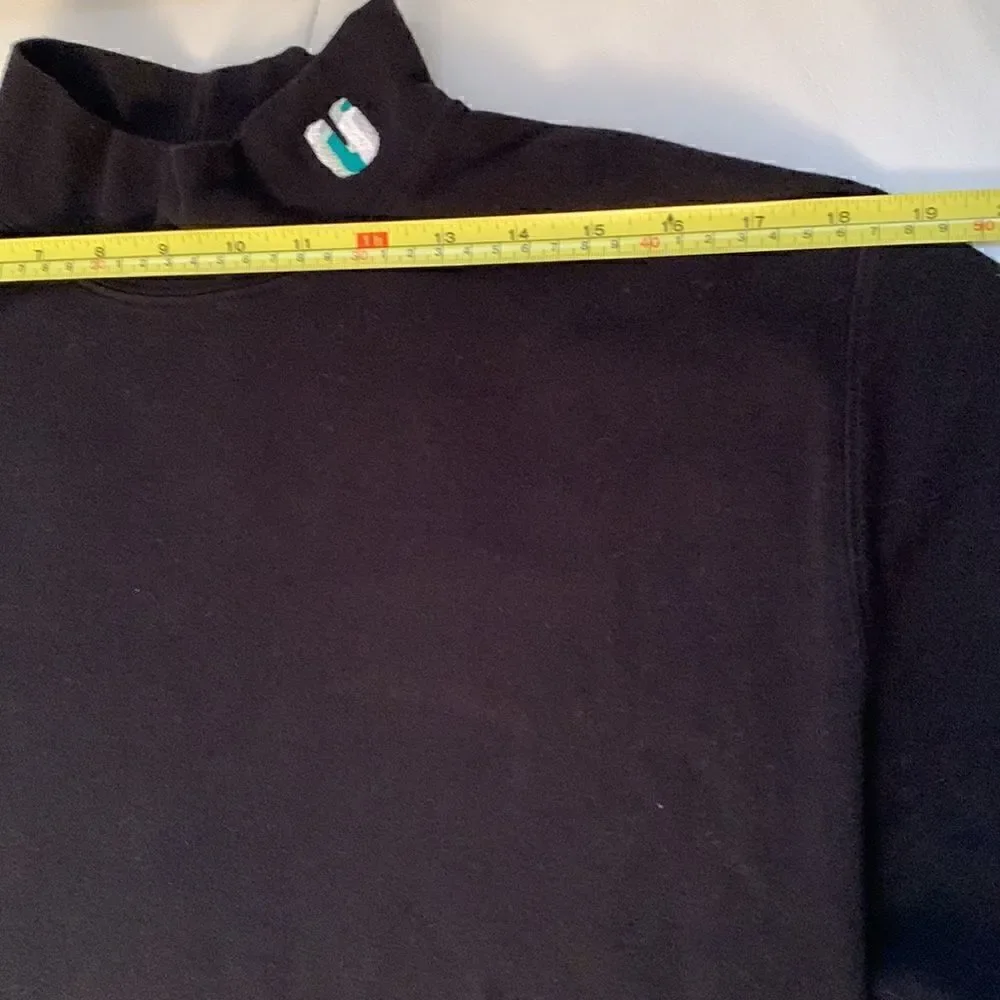 LandsEnd  Black Mock Neck Cotton Sweater Size L ( 42-44)